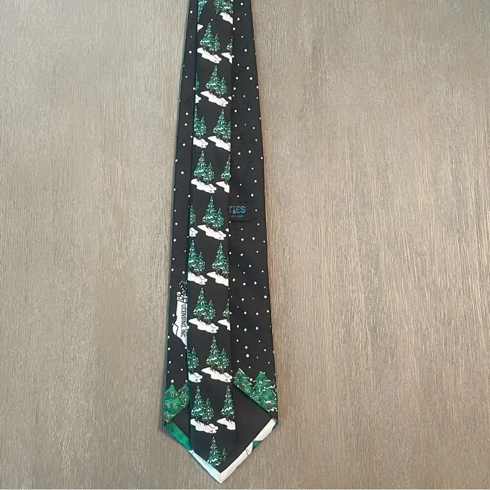 Rare Hallmark Santa & Reindeer Christmas tie necktie mens novelty holiday office